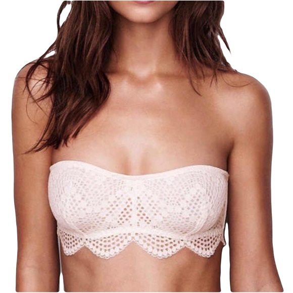 Victoria's Secret Other - Victoria’s Secret Lace Bandeau Bra Size Small | Strapless & Unpadded |